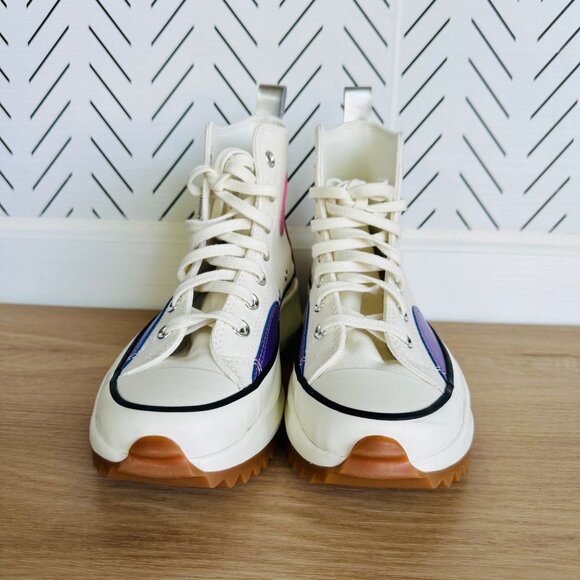 ⭐Converse Run Star Hike Hi Platform Sz 9 Mens Shoes Beige Purple Sneaker A09796C - Picture 4 of 11